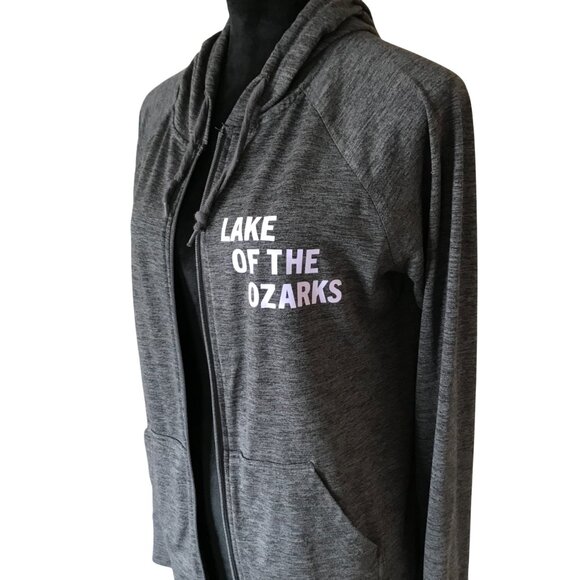 Lake of the Ozarks Upcycled Hoodie, Size M: Zip-Up Jacket, Landmarks Marinas - Picture 5 of 10